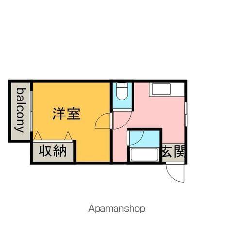 メゾンベール上田Ⅱ(1K/1階)の間取り写真