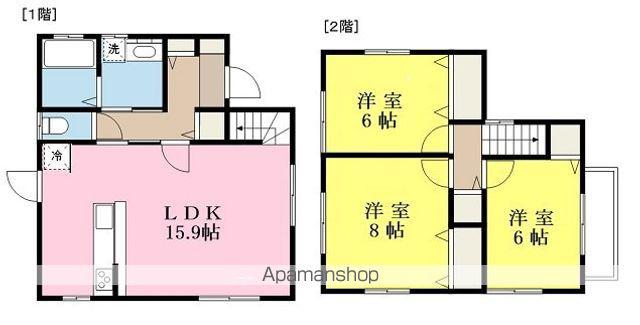 愛媛県松山市 2階建 築5年(3LDK)の間取り写真