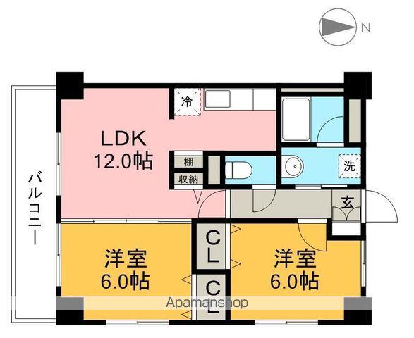 アバンギャルド・プランドール(2LDK/2階)の間取り写真