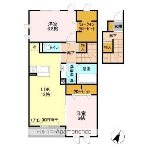 プラティークI(2LDK/2階)の間取り写真