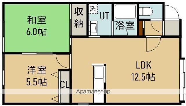 メゾン湯浜(2LDK/2階)の間取り写真