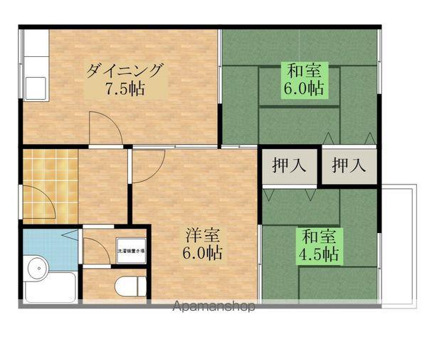 レインボー松本A棟・B(3DK/2階)の間取り写真