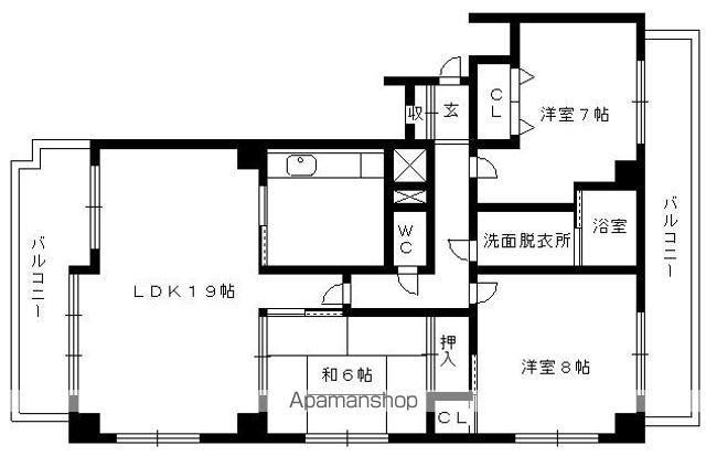 メゾンSK(3LDK/4階)の間取り写真