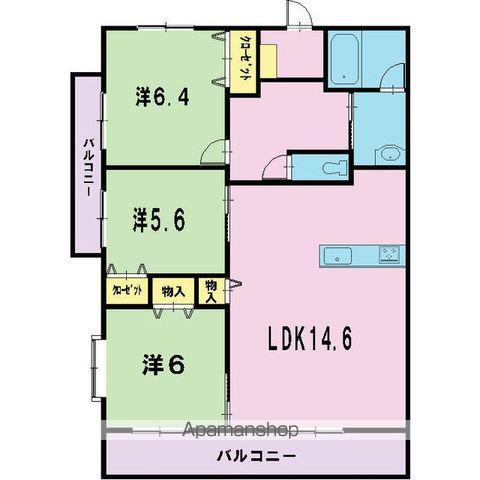 K-WAVE(3LDK/2階)の間取り写真