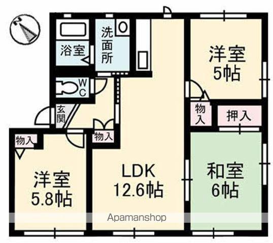 クレールTI3(3LDK/1階)の間取り写真