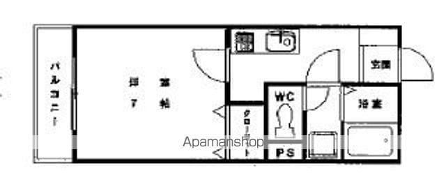 レンブランサ井上B(1K/1階)の間取り写真