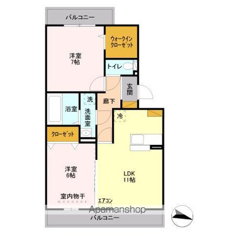 フェイバリッチ新和 A棟(2LDK/3階)の間取り写真