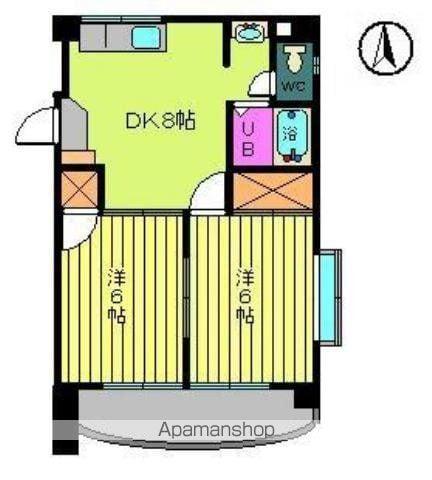 メニティー束本(2DK/3階)の間取り写真