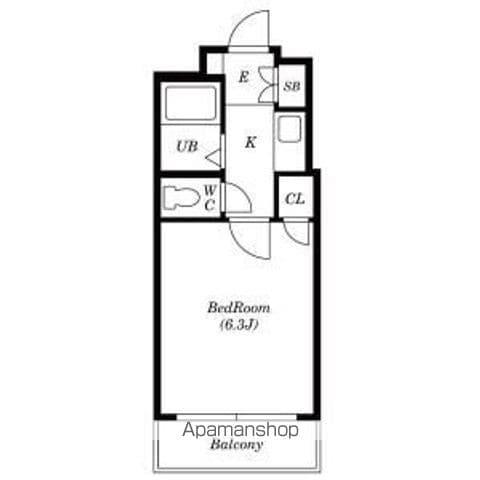 コーポYOU A棟(1K/2階)の間取り写真