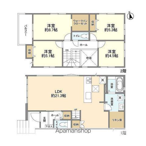 千葉都市モノレール 千城台駅 徒歩13分 2階建 築1年(4LDK)の間取り写真