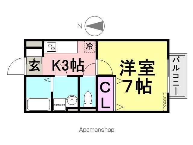 クレールA棟B棟(1K/1階)の間取り写真