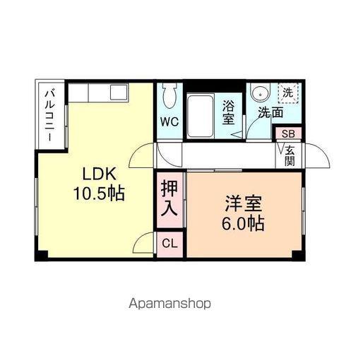 アンフルラージュ(1LDK/2階)の間取り写真