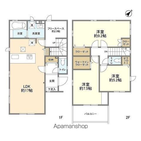 東武鉄道東上線 柳瀬川駅 徒歩7分 2階建 築2年(3LDK)の間取り写真