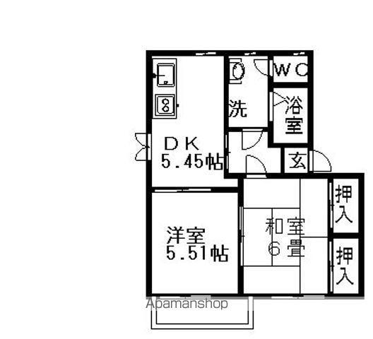 コート岡田屋 C(2K/2階)の間取り写真