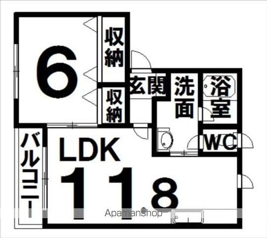リバプール(1LDK/1階)の間取り写真