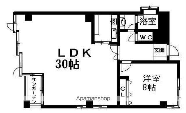 バードヒル伏見(1LDK/4階)の間取り写真