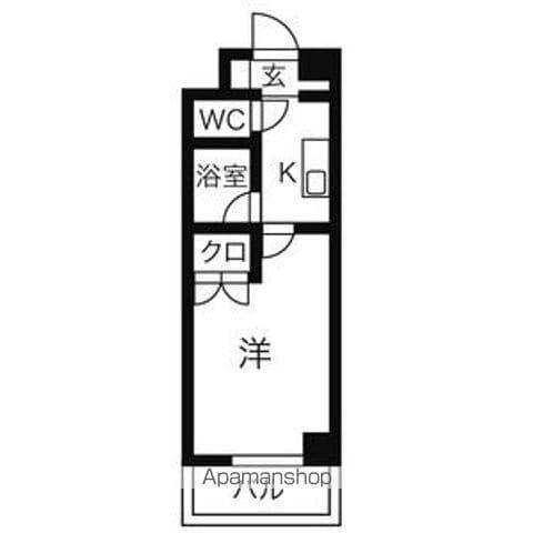 第2コーポ魚半(1K/2階)の間取り写真