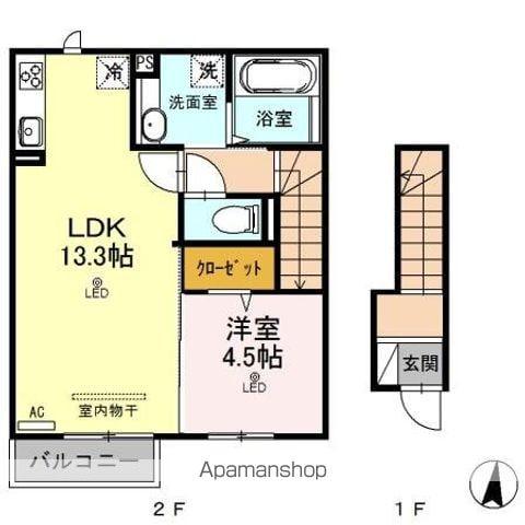 フレシール(1LDK/2階)の間取り写真