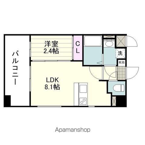 リアンシエルブルー鹿児島中央(1LDK/3階)の間取り写真