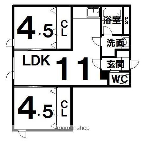 LAPEL241B(2LDK/3階)の間取り写真