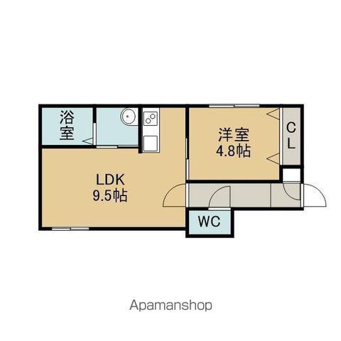 UNISON千歳朝日町(1LDK/3階)の間取り写真