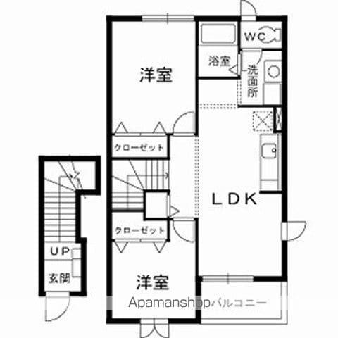 プラティークレジデンスA(2LDK/2階)の間取り写真