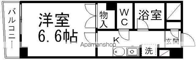 ロイヤルヒルズ柳生Ⅲ(1K/6階)の間取り写真