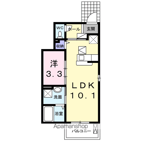 レガシーガーデンⅣB(1LDK/1階)の間取り写真