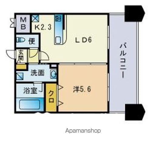 ベイサージュ箱崎(1LDK/5階)の間取り写真