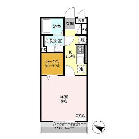 シャルマンS(1K/2階)の間取り写真