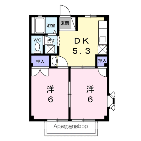 ハイツ NEW CITY(2DK/1階)の間取り写真