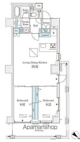 オーパスレジデンス南青山(2LDK/4階)の間取り写真