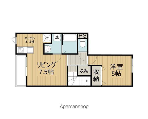 イニエ水道町(1LDK/2階)の間取り写真