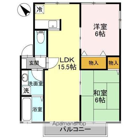 エクセレントワイケイA(2LDK/2階)の間取り写真