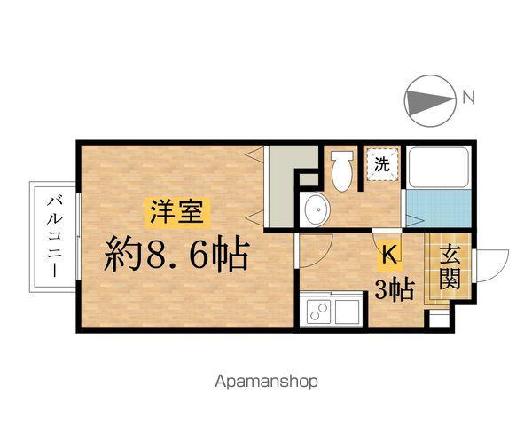 アムール七国(1K/2階)の間取り写真