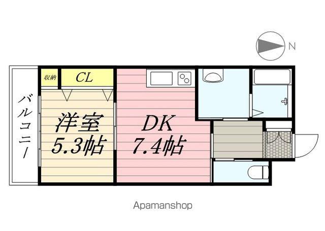 ウエストヒルズ(1LDK/3階)の間取り写真
