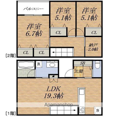 FELICE熊野(3LDK/1階)の間取り写真