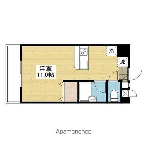 アルト雄郡 東棟(ワンルーム/4階)の間取り写真