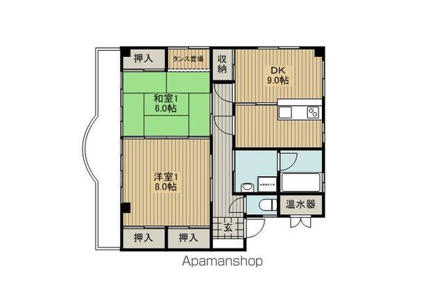 城南マンション(2DK/2階)の間取り写真