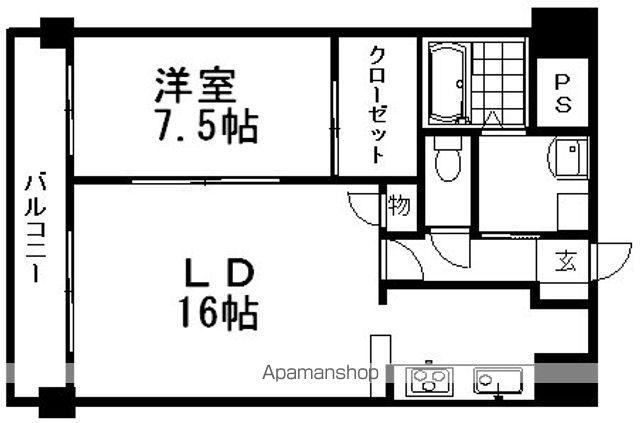 鶴羽ビルⅡ(1LDK/5階)の間取り写真