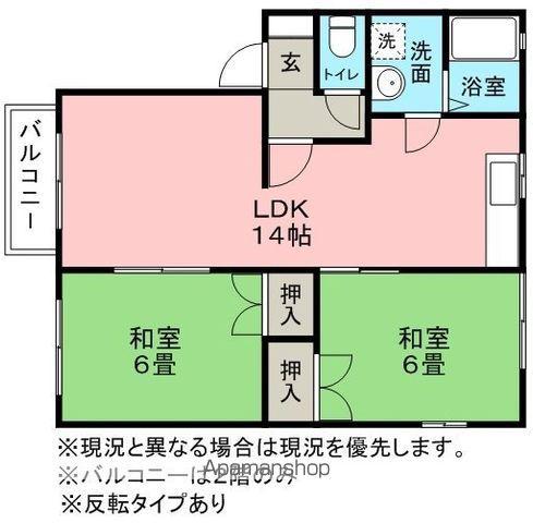 アプリシエートQ(2LDK/2階)の間取り写真