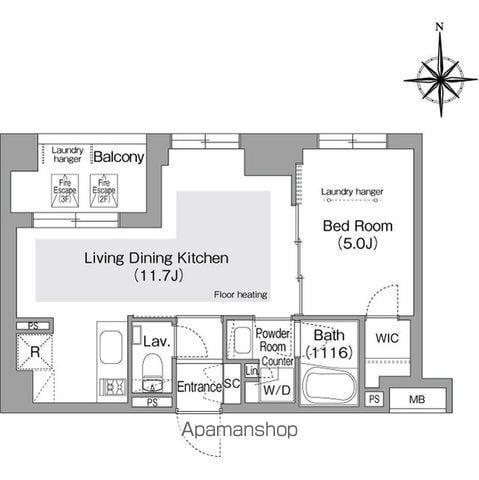 コンフォリア・リヴ文京護国寺(1LDK/4階)の間取り写真