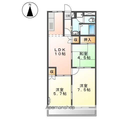 レジデンスY(3LDK/2階)の間取り写真