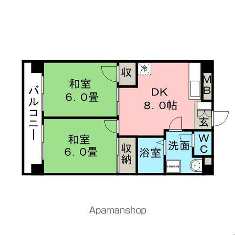 第一HIROハイツ(2DK/2階)の間取り写真