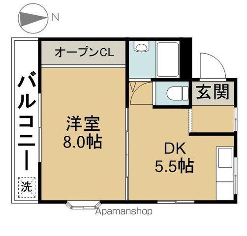 リバーサイドみわ(1DK/2階)の間取り写真