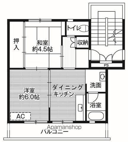 ビレッジハウス七戸1号棟(2DK/3階)の間取り写真