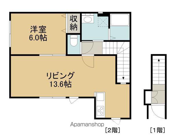 ORTENSIA(1LDK/2階)の間取り写真