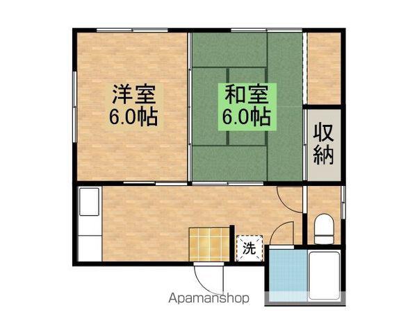 大畑ハイツ(2K/2階)の間取り写真
