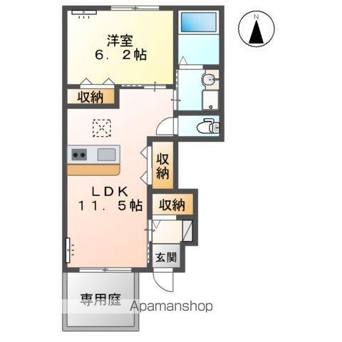 ヴィクトワール(1LDK/1階)の間取り写真