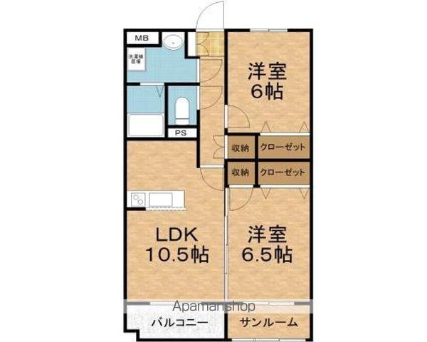 セルフォース(2LDK/3階)の間取り写真